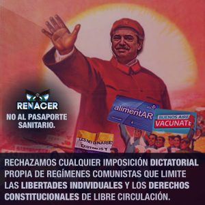 No al pase sanitario - flyer Partido Renacer